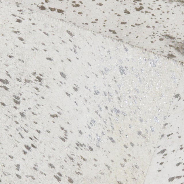 Pasargad Home Safari Cowhide Ottoman With Steel Base For Sale - Image 4 of 6