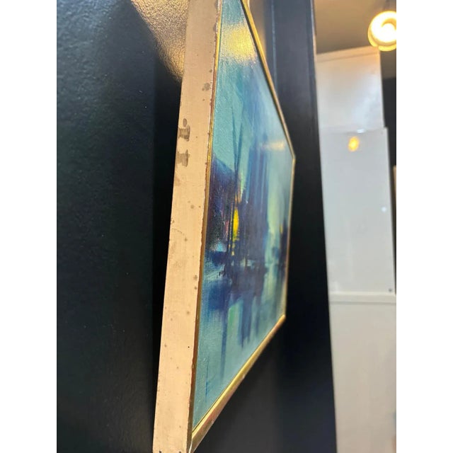 Sergio Cecchi, Navy Blue Scene, Oil on Canvas, 1960s For Sale - Image 7 of 10