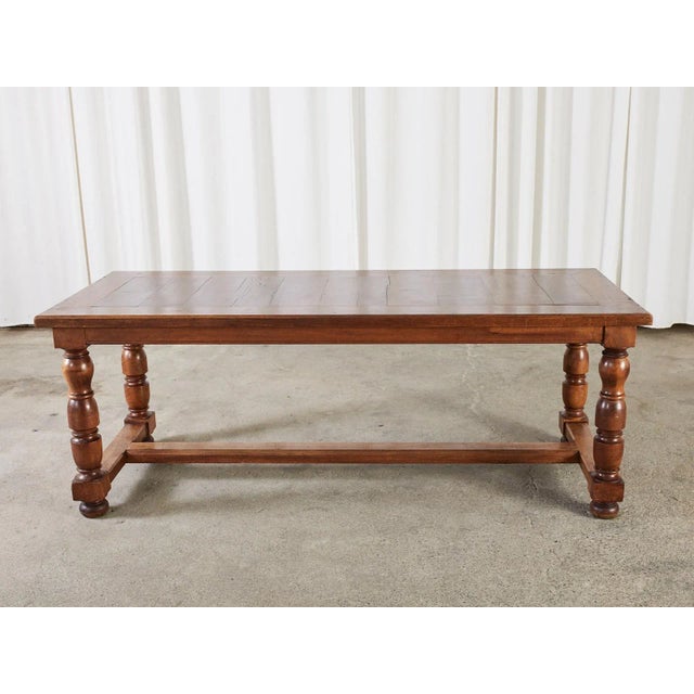 Country French Provincial Fruitwood Farmhouse Trestle Dining Table For Sale - Image 12 of 13
