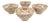 Set of 4 Handcrafted Bat Trang Vietnamese Ceramic Pho or Ramen Bowls With Floral Motifs For Sale