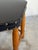 Animal Skin Black Leather Hexagonal Ottoman With Wooden Legs Danish Mid-Century Modern 1970s For Sale - Image 7 of 9