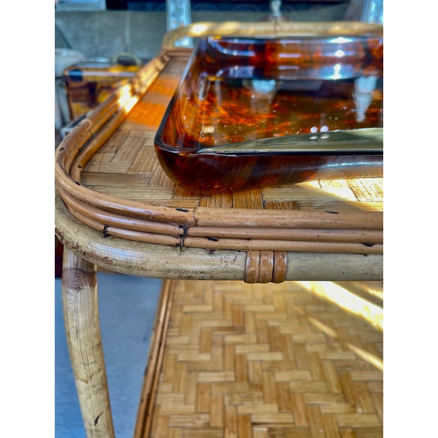 French Riviera Bar Cart in Bamboo, 1960s For Sale - Image 14 of 15