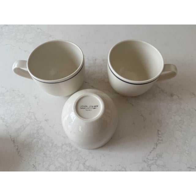 2020s John Julian Porcelain Simple Mug Set of 2 and Simple Beaker, 1 With Grey Stripe, Made in England For Sale - Image 5 of 11