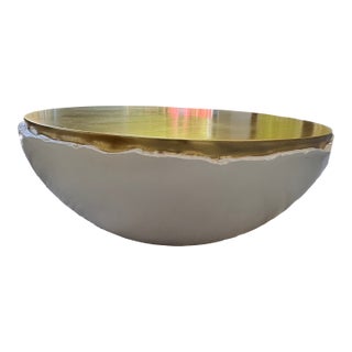 Broken Egg Coffee Table, White and Gold Leaf For Sale