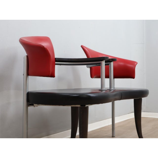Postmodern Italian Black and Red Bench from Moroso, 1990s For Sale - Image 13 of 16