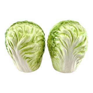 Vintage Mid Century Lettuce Design Salt and Pepper Shaker Set- a Pair For Sale