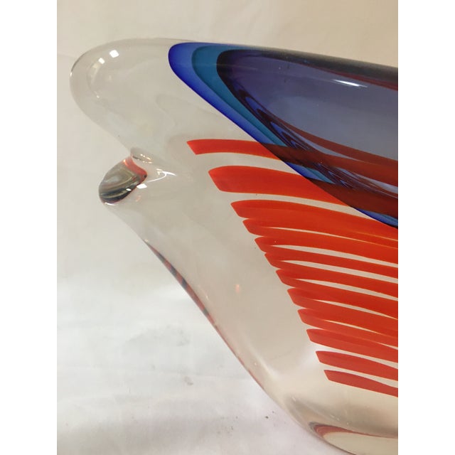 Large Giuliano Tosi Signed Murano Art Glass Mid Century Modern Centerpiece Bowl For Sale In Savannah - Image 6 of 10