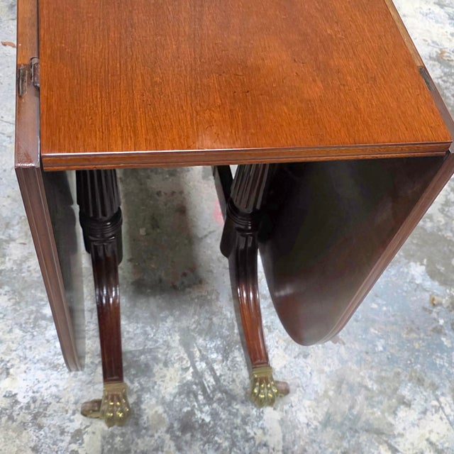 Late 20th Century Baker Furniture Williamsburg Reproduction Mahogany Drop-Leaf Dining Table For Sale - Image 9 of 13