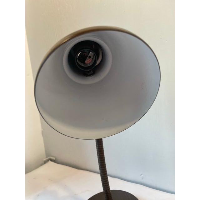 Nice vintage brown metal desk lamp!