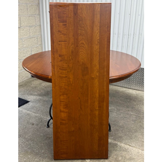 Ethan Allen Ethan Allen “Maison” Wrought Iron Base Dining Table With One Leaf For Sale - Image 4 of 10