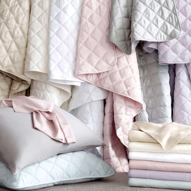 Quilted for lightweight cool comfort, our 400 thread count sateen weave Silken Solid coverlet is the perfect addition to...