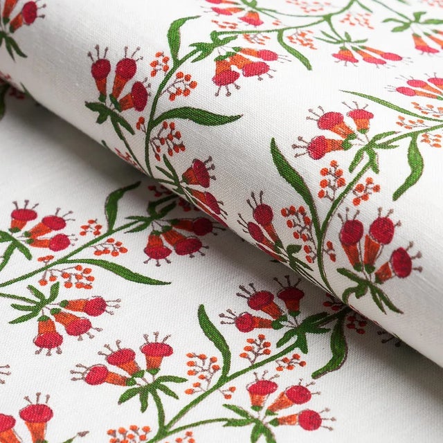 Schumacher Sample - Schumacher x Marie-Anne Oudejans Himalaya Hand Block Print Fabric in Pink For Sale - Image 4 of 5