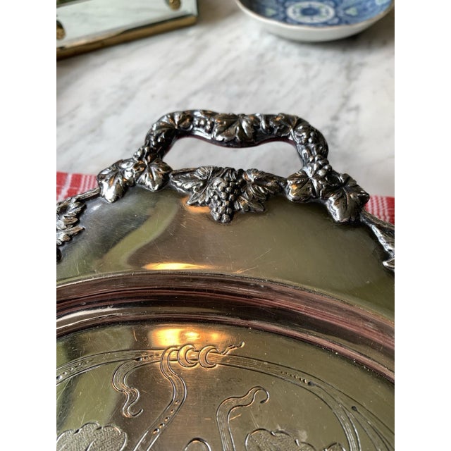 Victorian Antique Victorian Meriden Silver-Plate Footed Tray For Sale - Image 3 of 16