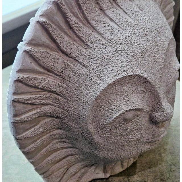 1970s Comanche Pottery Sun Sculpture by McCrea – Standing Mississippi Mud Volcanic Texture Brutalist Art For Sale In Dallas - Image 6 of 11