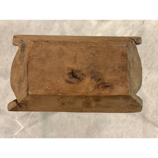 Wood Antique Petite Scale Hand Carved Wooden Rustic French / European Bowl For Sale - Image 7 of 8