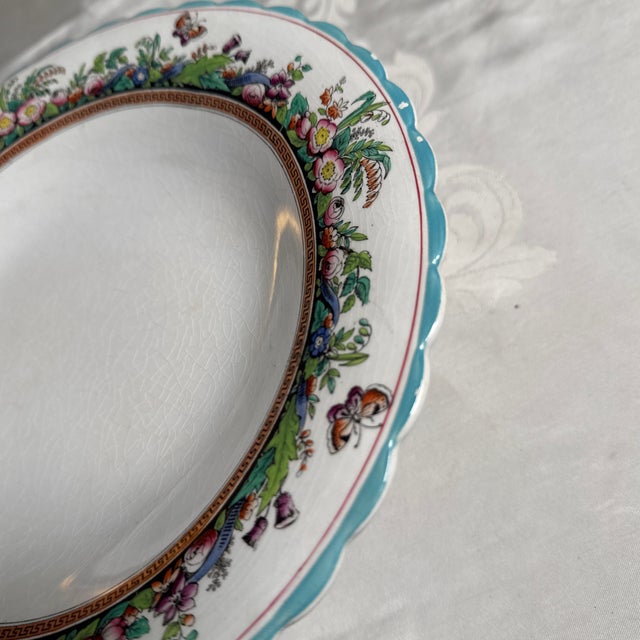 1930s Opaque Porcelain Footed Plate. 10” Diameter. For Sale - Image 4 of 8