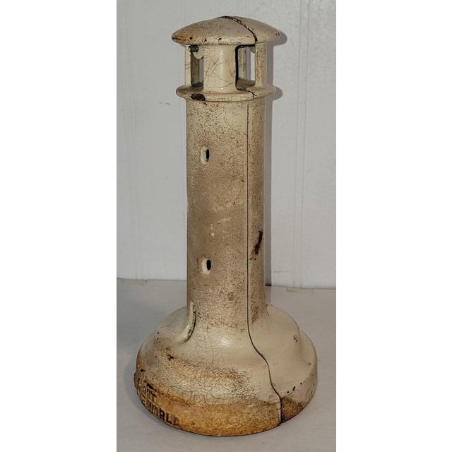 20Thc Original Painted Lighthouse Iron Bank -Hubley For Sale - Image 4 of 5