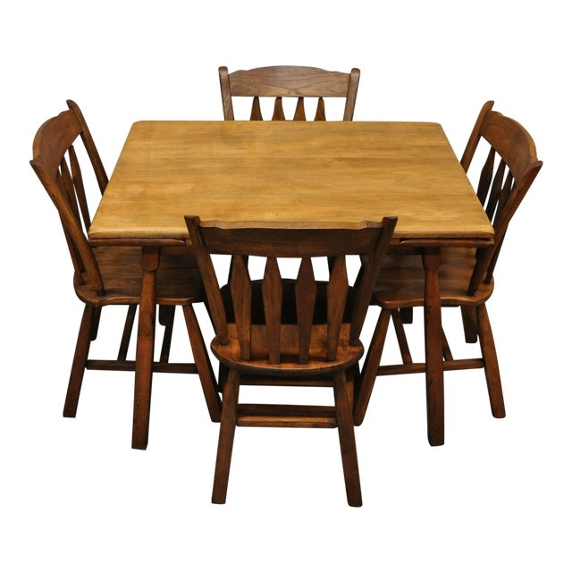 Vintage American Rock Maple Colonial 5 Pc Dining Set Chairish