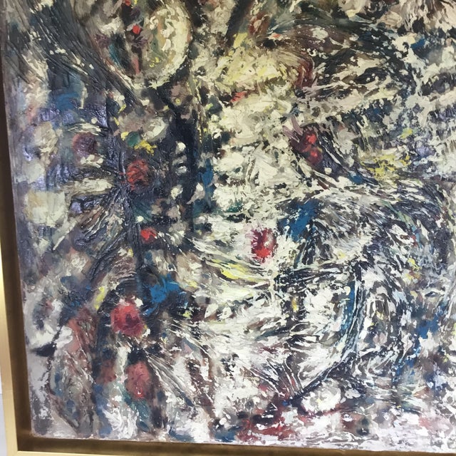C 1950 Abstract Painting Attr. To Everette Hoffman For Sale - Image 4 of 9