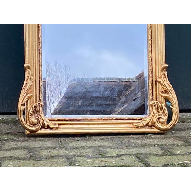 Late 20th Artisan Rococo Gold Wood Floor Mirror Pair For Sale - Image 17 of 18