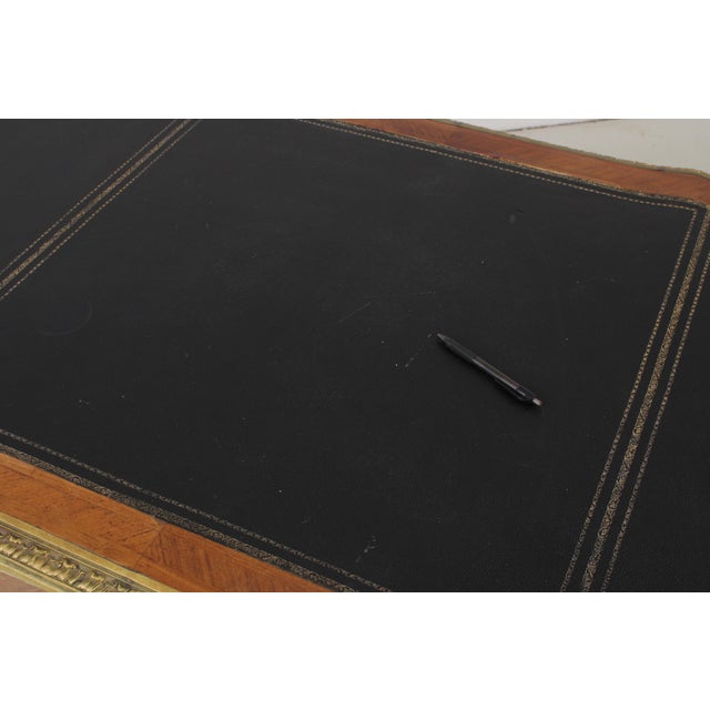 Vintage Louis XV Bureau Plat Writing Desk W. Leather Top For Sale - Image 11 of 18