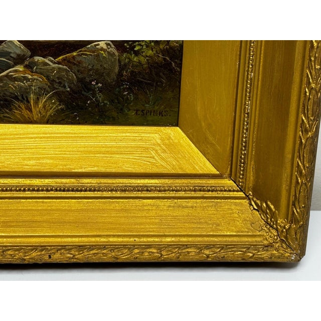 “A Quiet Pool, North Wales” — Victorian Welsh River Landscape Oil Painting by Thomas Spinks (C. 1890), River Conwy For Sale - Image 18 of 18