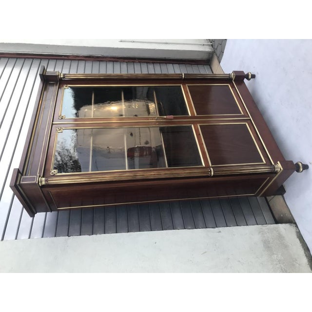 Brown 19th Century French Louis XVI Style Display Case with Napoleon III Elements For Sale - Image 8 of 18