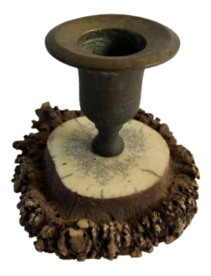 Antique 1910s Horn Antler Candleholder