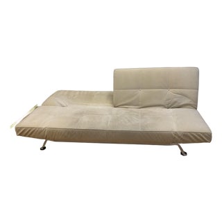 Vintage Light Brown Microsuede Attributed to Linge Roset Sofa/Futon For Sale