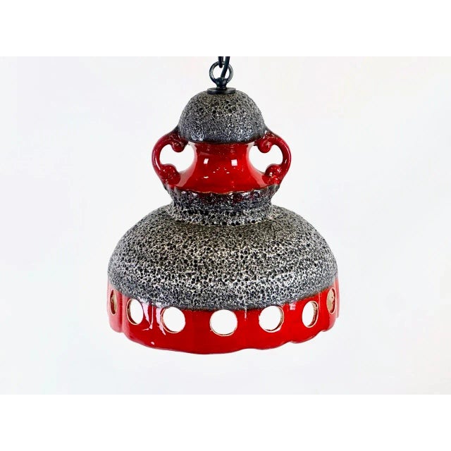 Vintage Ceramic Fat Lava Pendant Lamp, 1960s For Sale - Image 4 of 9