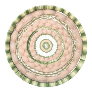 Round Boho Woven Textile Art For Sale