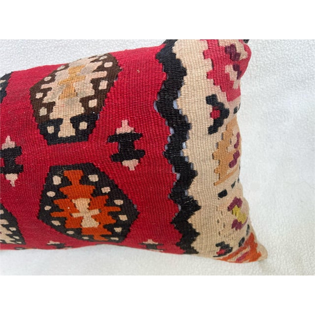 Traditional Three Pillows Upholstered With Kilim Weave For Sale - Image 3 of 10