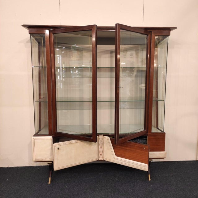 1950s Italian Display Cabinet with Parchment from La Permanente Mobili Cantù, 1950s For Sale - Image 5 of 11