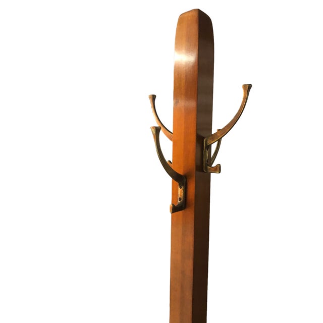 Stickley Single Costumer, Cherry With Solid Brass Hangers, Hat Coat Rack Chairish