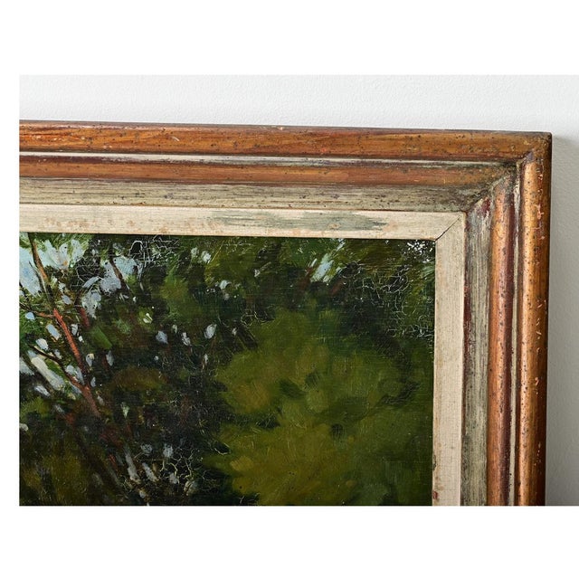 French Vintage Framed Landscape Painting For Sale - Image 4 of 11
