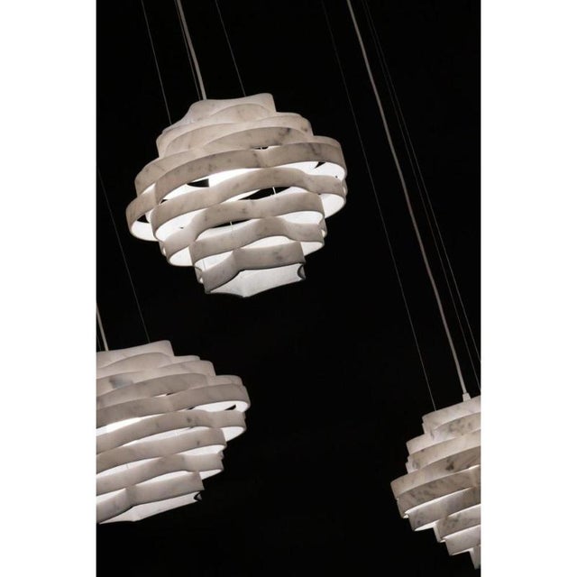 Nest LN1 Decorative Hanging Lamp in White Carrara Marble by Bufalini Marmi For Sale - Image 9 of 14