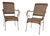 Wrought Iron and Rattan Armchairs, 1970s, Set of 2 For Sale
