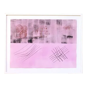 Conceptual Acrylic Silkscreen With Pigmented Glasspowder, "Untitled (Poetics of Space)"
