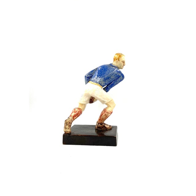 1940s 1940 Willy Wuilleumier Les Joueurs De Rugby French Figurines - a Pair For Sale - Image 5 of 13