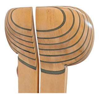 Artona Series Africa Chairs in Light Walnut and Leather by Afra and Tobia Scarpa for Maxalto, 1970s, Set of 4 For Sale