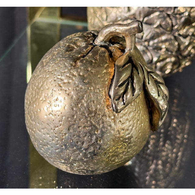 Silver Collection of Silver Plated Decorative Fruit Sculptures Mid-Century - Set of 7 For Sale - Image 8 of 11