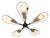 Mid-Century Italian Brass 5-Arm Sputnik Chandelier, 1950s For Sale