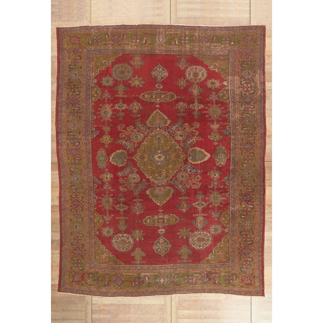 Late 19th Century Persian Sultanabad Rug, 10'07 X 13'09 For Sale - Image 10 of 10