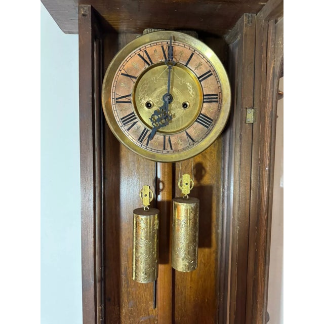 19th Century 2 Weight Vienna Regulator Wall Clock by Gustav Becker For Sale In Los Angeles - Image 6 of 8