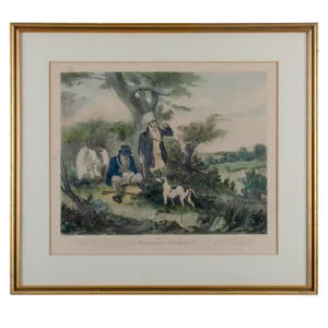 Gamekeepers Refreshing, Engraving by H. Pyall, After s.j.e. Jones, C.1829