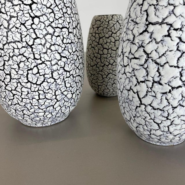 Fat Lava Pottery Craquele Vases from Jasba, Germany, 1970s, Set of 3 For Sale - Image 16 of 18