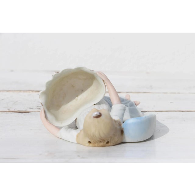 1900 - 1909 1900s Bisque Porcelain Angel Christian Holy Water Font For Sale - Image 5 of 12