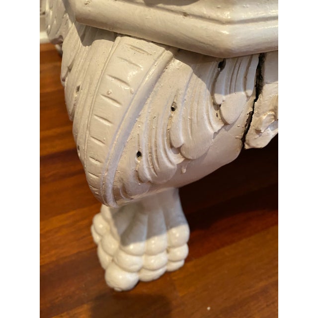 Vintage French Victorian Hand Carved Painted Buffet Cabinet Credenza For Sale In Chicago - Image 6 of 11