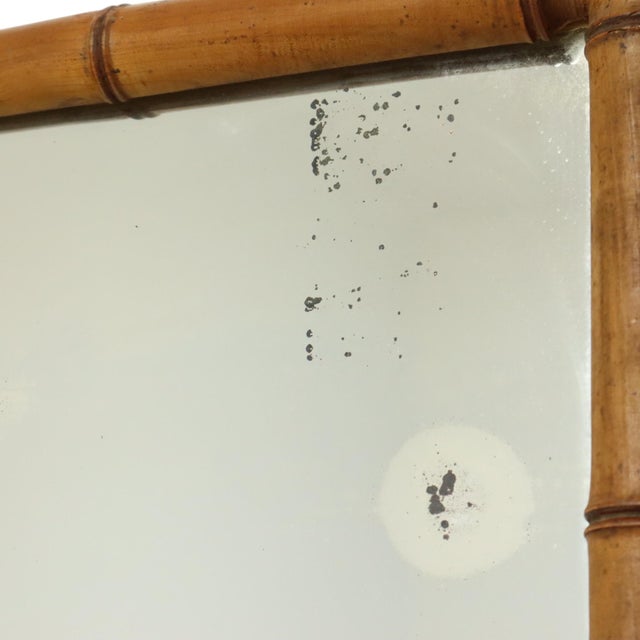 French Chinoiserie Faux Bamboo Mirror in Wood, 1920s For Sale - Image 12 of 18
