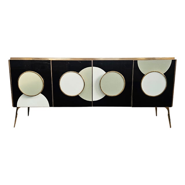 Vintage Backlit Four-Door Sideboard, 1980s For Sale